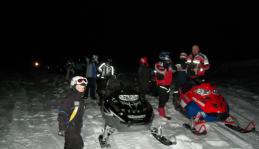 Driving the snowmobile 